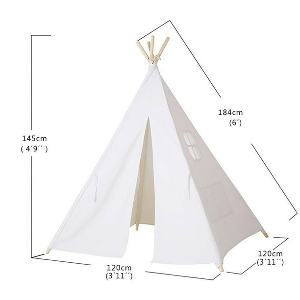 Indoor Outdoor Play House Indian Teepee Playhouse Sleeping Dome Play Tent W/Zipper Carry Bag for Boys Floor Mate Girls UTEX Kid’S Teepee Tent